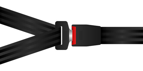 Safety Seat Belt. Car or Airplane Seat Belt. Fasten Your Seat Belt. Safety First.  Vector Illustration. 