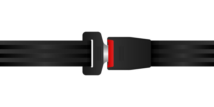 Safety Seat Belt. Car or Airplane Seat Belt. Fasten Your Seat Belt. Safety First.  Vector Illustration. 