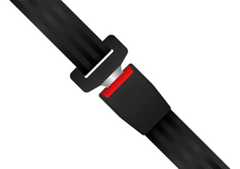 Safety Seat Belt. Car or Airplane Seat Belt. Fasten Your Seat Belt. Safety First.  Vector Illustration. 