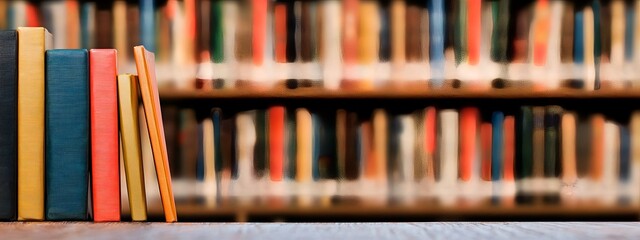 Blurred Bookshelf Background Perfect for Product Display in Advertising