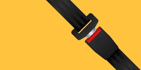 Safety Seat Belt. Car or Airplane Seat Belt. Fasten Your Seat Belt. Safety First.  Vector Illustration. 