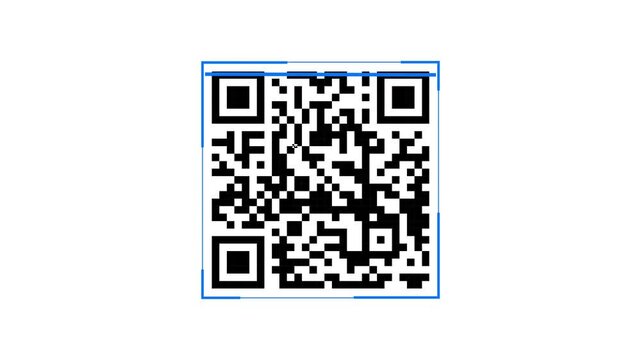 animated barcode or qr code scanner, QR code scanner animation, QR code animation, Scan qr code icon with laser, barcode scanner animation on black background, QR code scanner