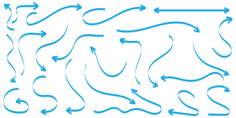 Hand drawn brush vector arrows