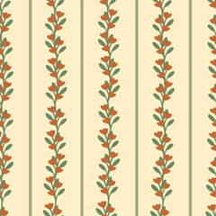 Seamless pattern with red wildflower. Vector botanical floral background. Delicate floral and herb illustration.