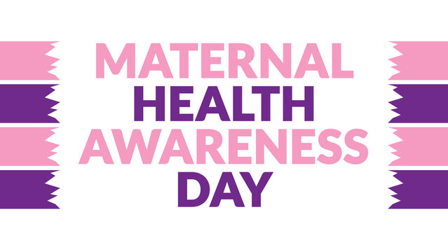 Maternal Health Awareness Day text with side lines on a White background. Which is observed every year in January to celebrate Maternal Health Awareness Day.