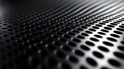 Abstract Black Metal Surface with Oval Perforations