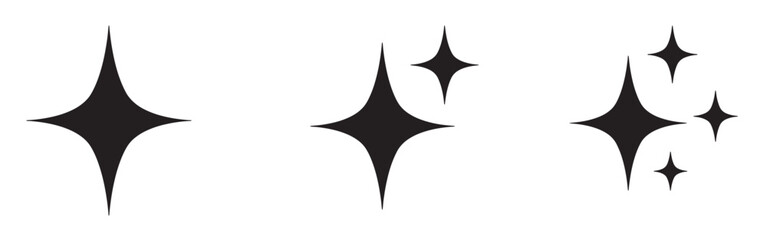 sparkle star icon set. Sparkles icon set in flat style. simple star burst symbol. Twinkling icon vector illustration.