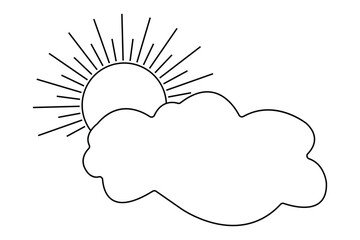 Cloud single Line Modern & Minimalist Drawing Vector for Graphic Project