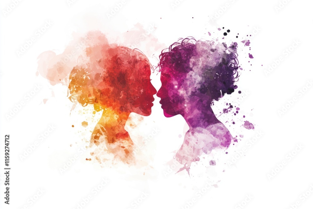 Poster couple standing side by side, possibly in a casual or formal setting