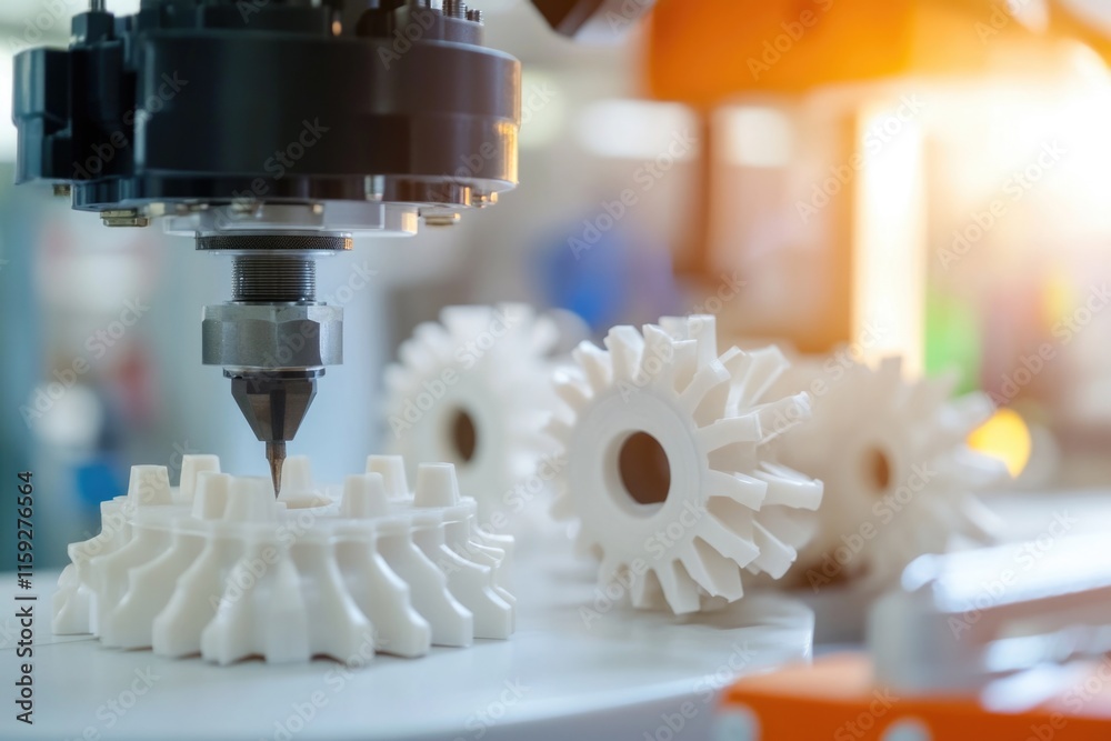Poster Close-up view of mechanical machinery with visible gears and mechanisms