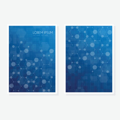 Modern cover design set. Blue, white abstract line pattern. Creative wavy stripe vector collection for business background, certificate, contemporary.
