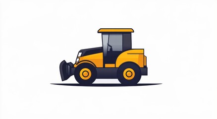 Obraz premium Yellow construction vehicle artwork with bold an minimalistic style
