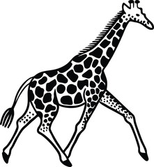Giraffe vector, Giraffe line art vector illustration, Giraffe silhouette vector