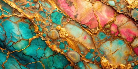 Vibrant Abstract Texture of Colorful Stone Surface