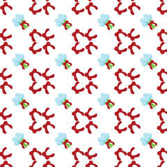 Cute Flower Seamless Pattern with Transparent Background