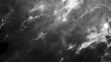 Stormy Sky: A dramatic black and white sky, illuminated by flashes of sunlight breaking through the clouds, creating a sense of anticipation and power.