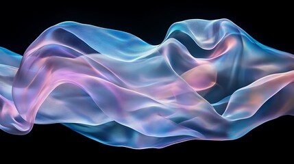 Abstract Flowing Fabric Pastel Hues Dark Background