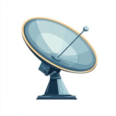 A sleek, modern satellite dish with a reflective surface, symbolizing advanced communication technology.