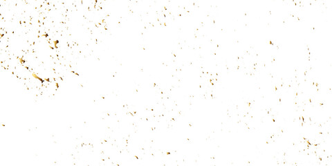 Abstract doted and confetti golden glitter and dust particles splatter on transparent background. Dust golden grunge background. Vector illustration