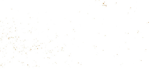 Abstract doted and confetti golden glitter and dust particles splatter on transparent background. Dust golden grunge background. Vector illustration.