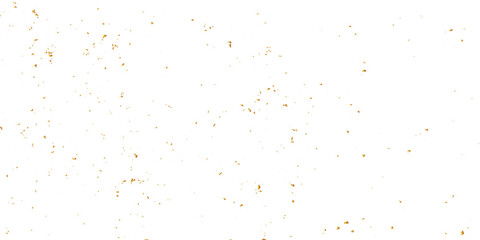 Abstract doted and confetti golden glitter and dust particles splatter on transparent background. Dust golden grunge background. Vector illustration.	