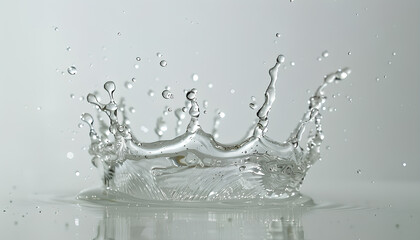 Splash of clear water on white background