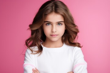 Fototapeta premium A young girl with long brown hair