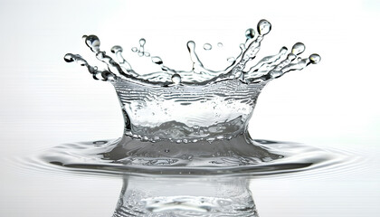 Splash of clear water on white background