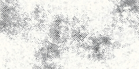 Seamless vintage distressed small halftone dot background pattern. Grunge black and white printer ink raster dots transparent texture overlay. Retro comic book print making creative concept backdrop.