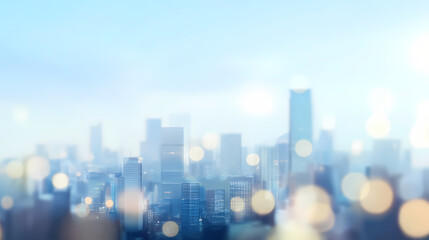 Cityscape Dream: A soft, ethereal panorama of a modern cityscape bathed in the warm glow of dawn, evoking a sense of hope, aspiration, and boundless possibility.  