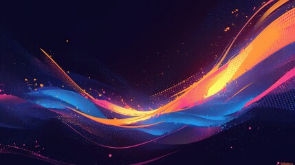 Obraz premium Abstract colorful wave design with vibrant gradients and dynamic lines.