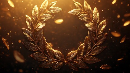 Golden laurel wreath awards an elegant festive celebration