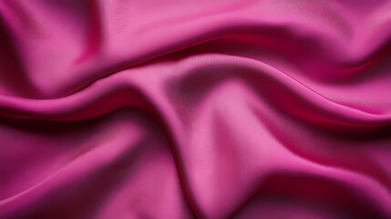 Obraz premium Pink Satin Drape: Luxurious and smooth, this close-up shot captures the beauty of a rich pink satin fabric draped in elegant folds. The soft.
