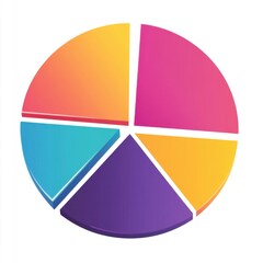Fototapeta premium Colorful pie chart representing data segmentation in a sleek design.