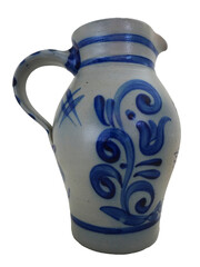 A bembel, a traditional German blue and White Ceramic Jug