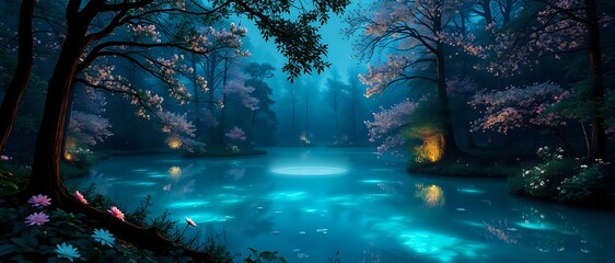 Luminescent Lake at Dusk