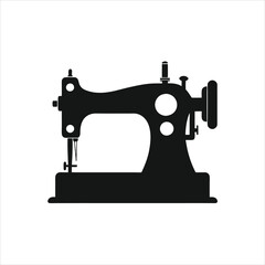 Manual Sewing Machine Silhouette Vector Icon Collection