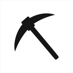 Simple Mining Pickaxe Silhouette Modern Vector Design