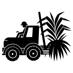 tractor silhouette vector