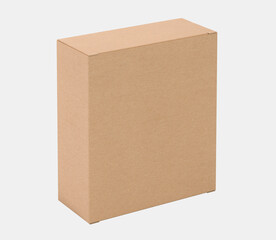 empty Brown Paper mailing box cardboard box isolated on white background