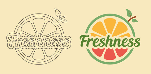 Lemon with Freshness typography vector design