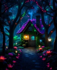 Enchanted Cottage in Mystical Garden