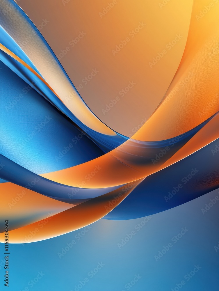 Leinwandbilder Abstract glossy waves in dynamic colors creating a fluid motion effect in a digital setting. Generative AI