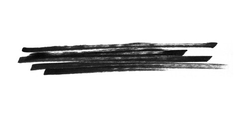 Black watercolor brush stroke isolated