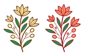 Vintage Inspired Botanical Illustration Vector Ar