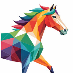 Obraz premium colorful low poly horse vector design