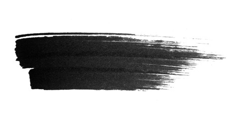 Black watercolor brush stroke isolated