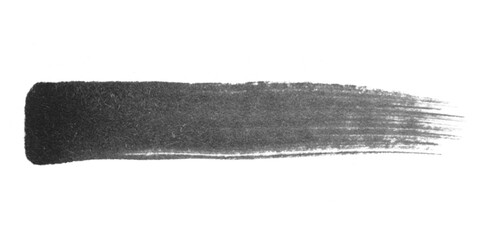 Black watercolor brush stroke isolated