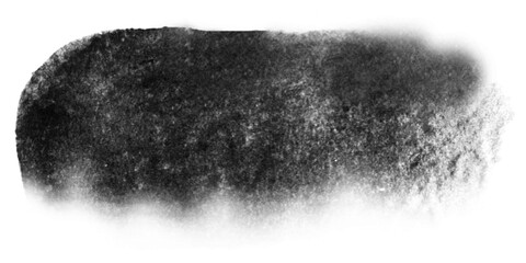 Black watercolor brush stroke isolated