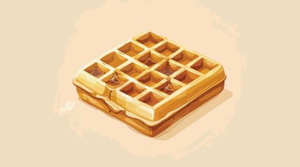 Rectangular Waffle Vector Illustration in Flat Design